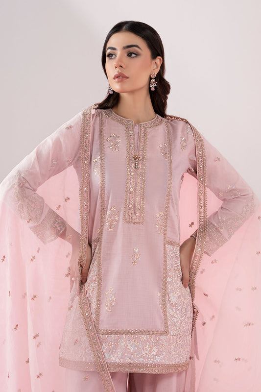 3 Piece Embroidered Dobby Suit
