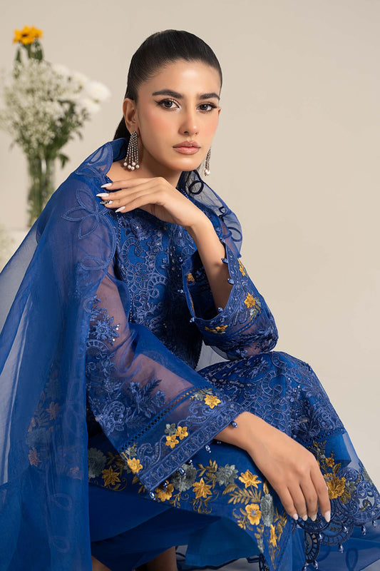 3 Piece Embroidered Organza Suit