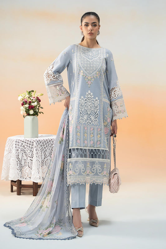 3 Piece Embroidered Dobby Lawn Suit