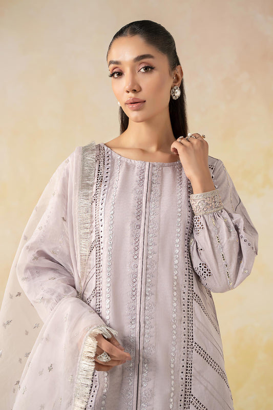 3 Piece Embroidered Dobby Suit