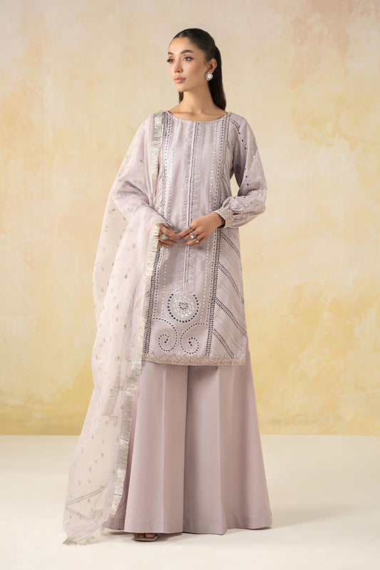 3 Piece Embroidered Dobby Suit