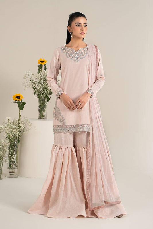 3 Piece Embroidered Dobby Lawn Suit