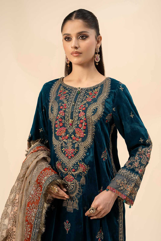 3 Piece Embroidered Velvet Suit