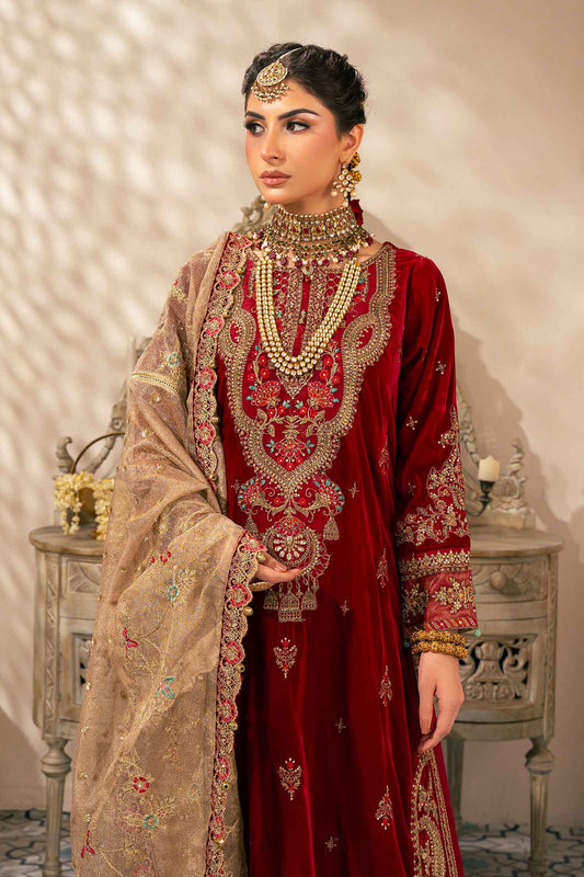 3 Piece Embroidered Velvet Suit